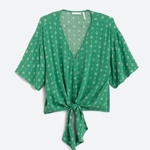LUQ - Rhee Tie Front Top XXL - Green
